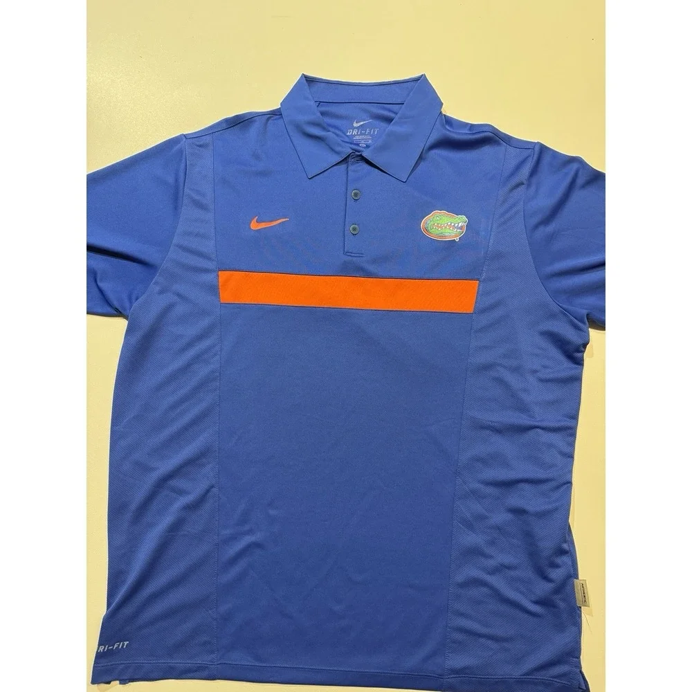 Nike Dri Fit Florida‎ Gators Shirt Mens Extra Large Blue Short Sleeve Golf Polo